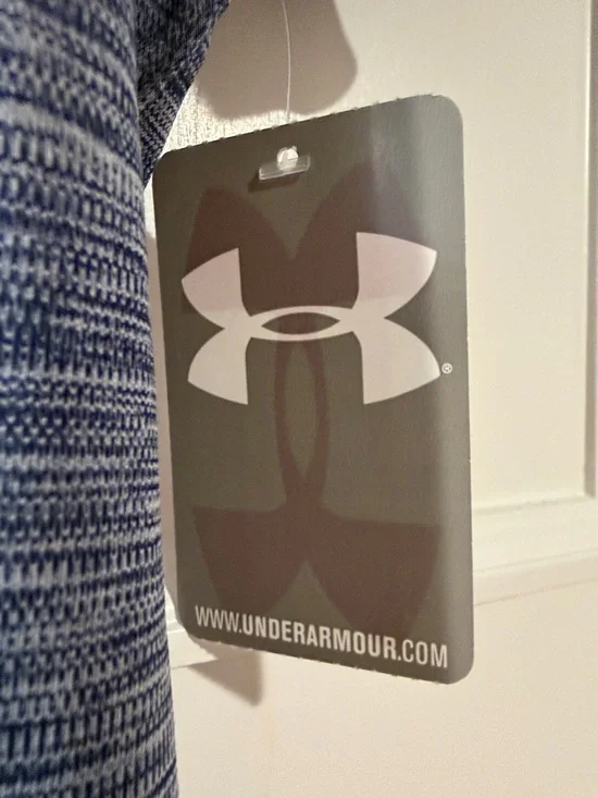 Under Armour Women's Heather Blue V-Neck Athletic Heat Gear Tee T Shirt XL New - Picture 2 of 4